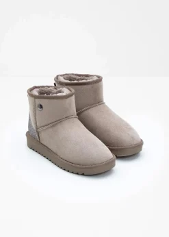 Kangaroos High Heels|Gefütterte Winterschuhe|Boot taupe