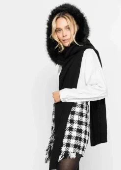 bonprix Schals & Tücher|Schuhe & Accessoires In Spezialgrößen·Tücher & Ponchos|Kapuzenschal schwarz