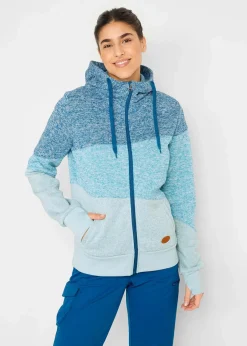 bonprix Bekleidung·Blusen & Tuniken|Nachhaltigere Materialien|Kapuzen-Sweatjacke atlantikblau meliert