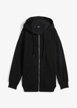 bonprix Sweat|Nachhaltigere Materialien|Kapuzen-Sweatjacke schwarz
