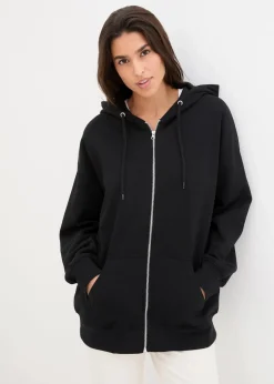 bonprix Sweat|Nachhaltigere Materialien|Kapuzen-Sweatjacke schwarz