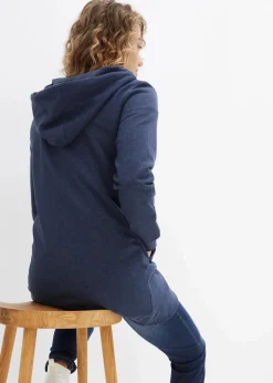 bonprix Sweat|Bekleidung·Blusen & Tuniken|Kapuzen-Sweatjacke dunkelblau meliert