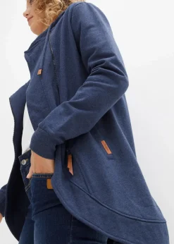 bonprix Sweat|Bekleidung·Blusen & Tuniken|Kapuzen-Sweatjacke dunkelblau meliert