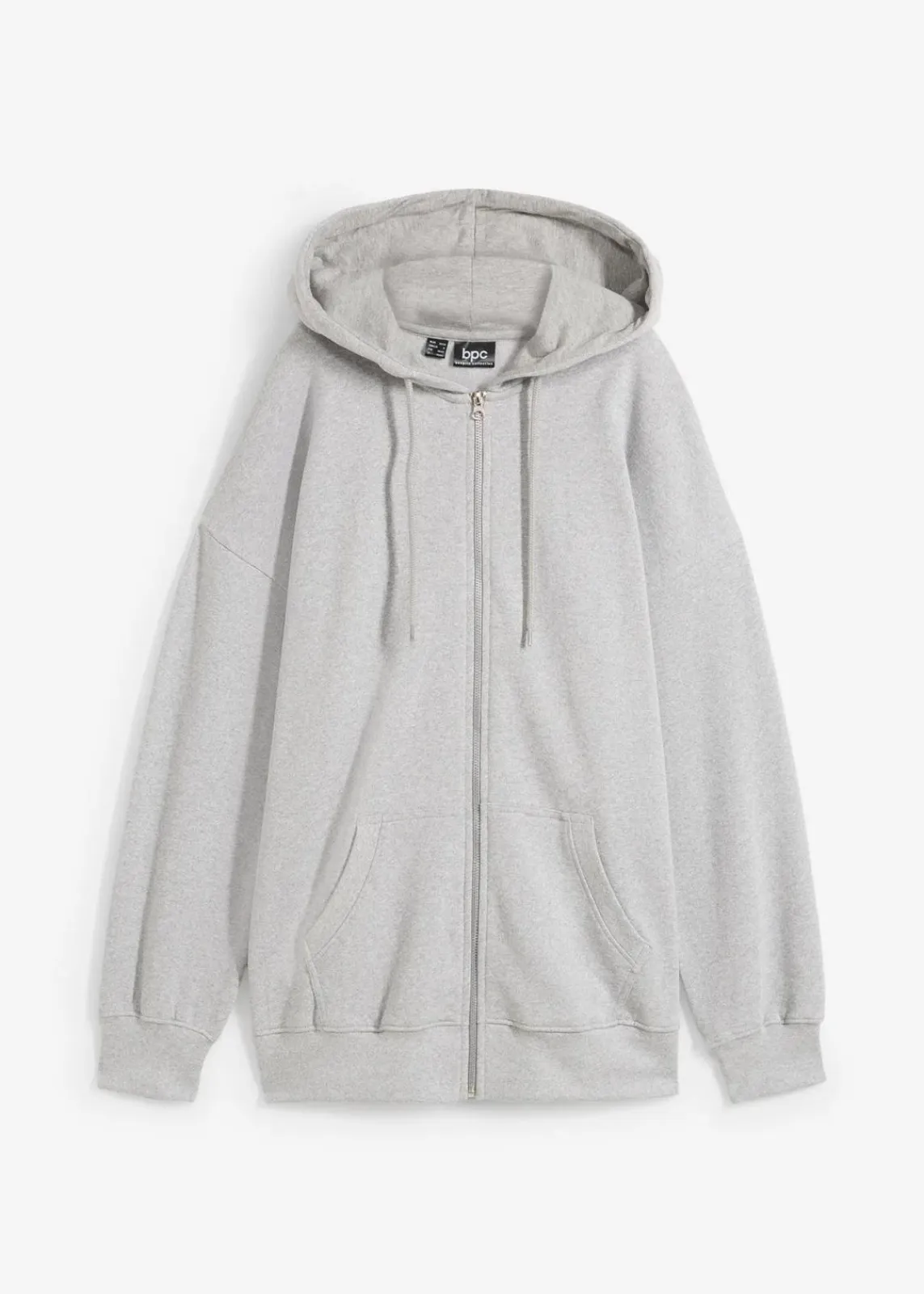 bonprix Sweat|Nachhaltigere Materialien|Kapuzen-Sweatjacke hellgrau meliert