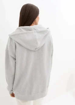 bonprix Sweat|Nachhaltigere Materialien|Kapuzen-Sweatjacke hellgrau meliert