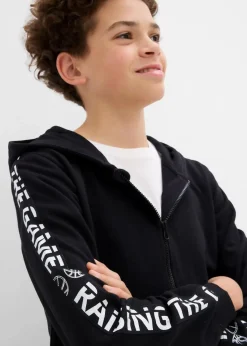 bonprix Jungen 9-16 Jahre·Bademode|Jungen 9-16 Jahre·Jacken & Outdoor|Kapuzen-Sweatjacke aus Bio-Baumwolle schwarz