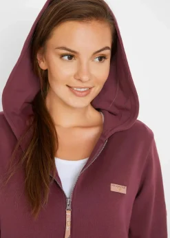 bonprix Sweat|Bekleidung·Blusen & Tuniken|Kapuzen-Sweatjacke aus reiner Baumwolle ahornrot