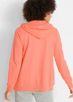 bonprix Sweat|Bekleidung·Blusen & Tuniken|Kapuzen-Sweatjacke aus reiner Baumwolle lachs bedruckt