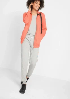 bonprix Sweat|Bekleidung·Blusen & Tuniken|Kapuzen-Sweatjacke aus reiner Baumwolle lachs bedruckt