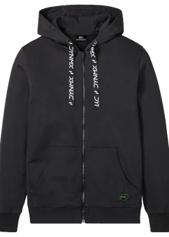 bonprix Große Größen|Sportbekleidung|Kapuzen-Sweatjacke aus reiner Bio-Baumwolle schwarz