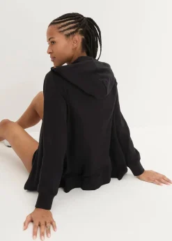 bonprix Bekleidung·Blusen & Tuniken|Sweat|Kapuzen-Sweatjacke aus reiner Baumwolle schwarz bedruckt