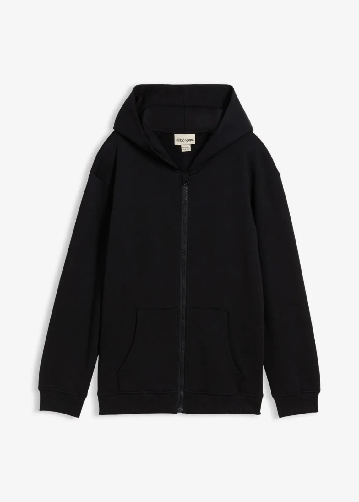 bonprix Mädchen 9-16 Jahre·Sweat & Strick|Mädchen 2-8 Jahre·Nachhaltigere Materialien|Kapuzen-Sweatjacke aus weichem Bio-Baumwoll-Mix schwarz