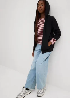 bonprix Mädchen 9-16 Jahre·Sweat & Strick|Mädchen 2-8 Jahre·Nachhaltigere Materialien|Kapuzen-Sweatjacke aus weichem Bio-Baumwoll-Mix schwarz