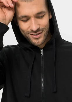 bonprix Große Größen|Basics|Kapuzen-Sweatjacke (2er Pack) grau meliert + schwarz