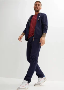 Kapuzen-Sweatjacke mit Lederimitat-Details|bonprix