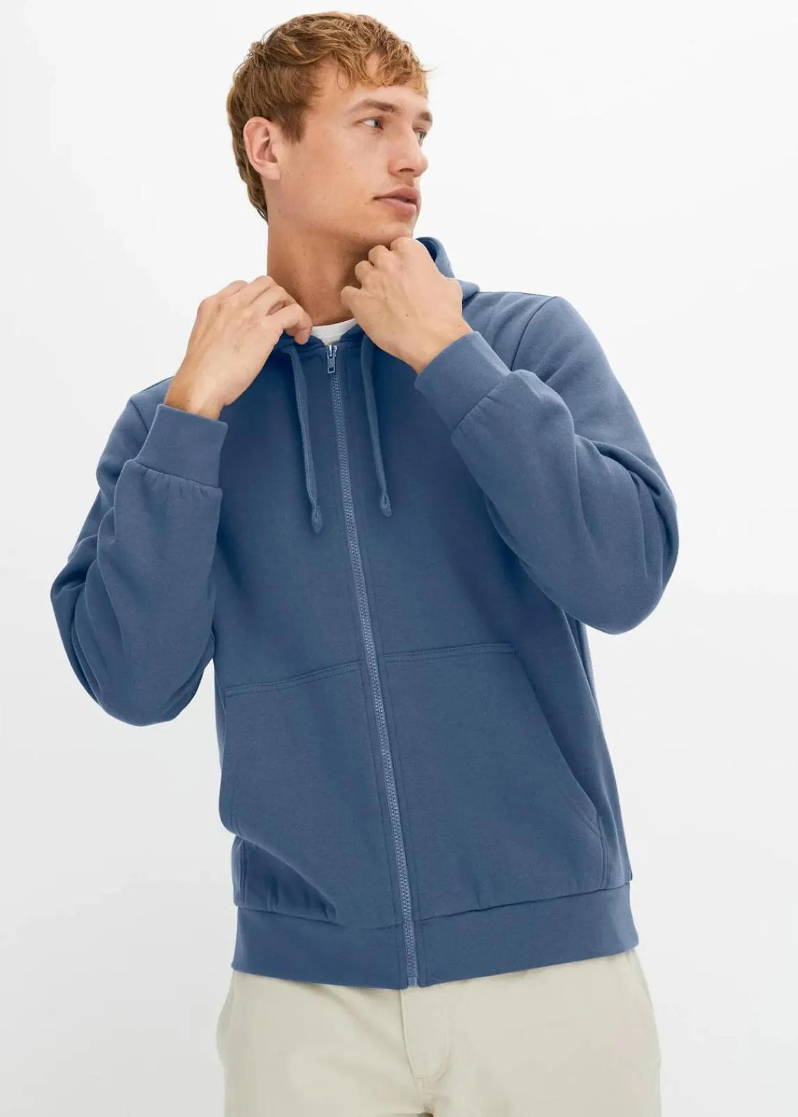 bonprix Sweat|Sportbekleidung|Kapuzen-Sweatjacke mit Reißverschluss indigo
