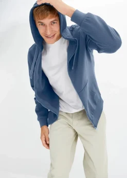bonprix Sweat|Sportbekleidung|Kapuzen-Sweatjacke mit Reißverschluss indigo