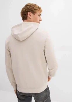 bonprix Sweat|Sportbekleidung|Kapuzen-Sweatjacke mit Reißverschluss steingrau