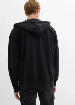 bonprix Sweat|Sportbekleidung|Kapuzen-Sweatjacke mit reiner Baumwolle, Loose Fit tiefseeblau