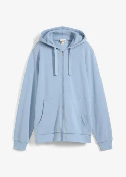 bonprix Sweat|Sportbekleidung|Kapuzen-Sweatjacke mit Reißverschluss hellblau