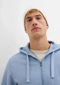 bonprix Sweat|Sportbekleidung|Kapuzen-Sweatjacke mit Reißverschluss hellblau