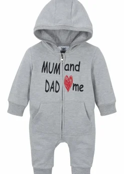 Kapuzen-Sweatoverall mit durchgehendem Reißverschluss|bonprix