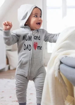 Kapuzen-Sweatoverall mit durchgehendem Reißverschluss|bonprix