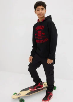 bonprix Jungen 9-16 Jahre·Sweat & Strick|Jungen 2-8 Jahre·Nachhaltigere Materialien|Kapuzensweatshirt schwarz bedruckt