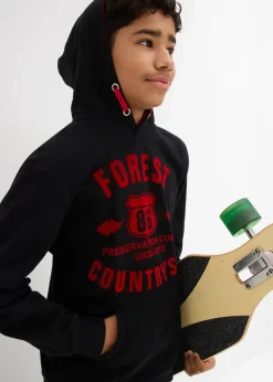 bonprix Jungen 9-16 Jahre·Sweat & Strick|Jungen 2-8 Jahre·Nachhaltigere Materialien|Kapuzensweatshirt schwarz bedruckt