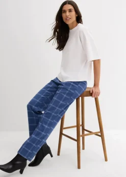 bonprix Bekleidung·Kleider|Nachhaltigere Materialien|Karierte Chinohose hellblau