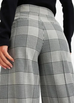 bonprix Bekleidung·Kleider|Zweiteiler & Sets|karierte Marlenehose grau kariert