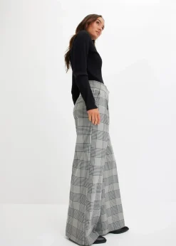 bonprix Bekleidung·Kleider|Zweiteiler & Sets|karierte Marlenehose grau kariert