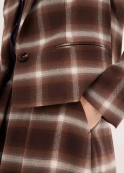 bonprix Bekleidung·Basics|Blazer|Karoblazer dunkelbraun/hellbraun/mittelbraun/elfenbein kariert