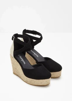 bonprix Pumps|Keilpumps in Bast-Optik schwarz