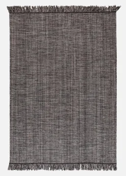 bonprix Flachgewebe-Teppiche|Kelim-Teppiche|Kelim-Teppich mit Fransen anthrazit