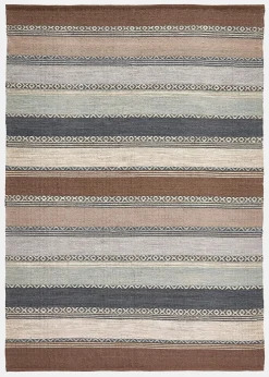 bonprix Kelim-Teppiche|Flachgewebe-Teppiche|Kelim-Teppich mit Streifen in sanften Naturtönen grau/natur