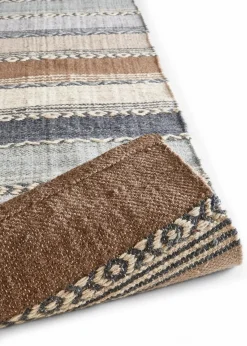 bonprix Kelim-Teppiche|Flachgewebe-Teppiche|Kelim-Teppich mit Streifen in sanften Naturtönen grau/natur