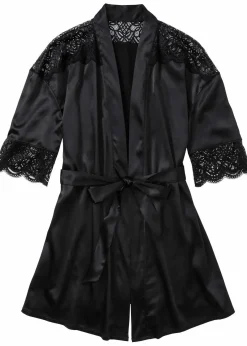 bonprix Wäsche·Dessous|Wäsche·Bademäntel|Kimono schwarz