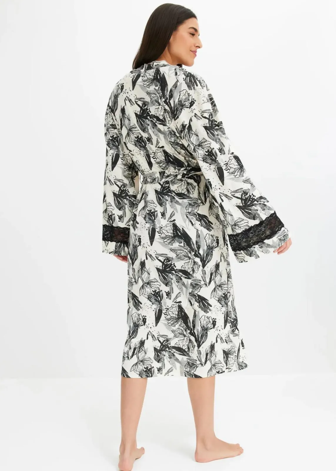 Kimono Bademantel aus softem Viskose-Mix|bonprix Clearance