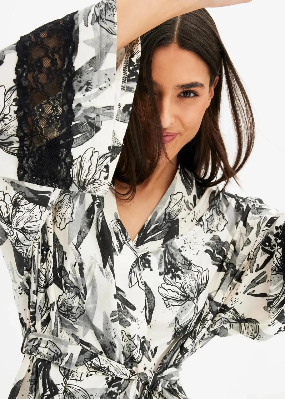 Kimono Bademantel aus softem Viskose-Mix|bonprix Clearance