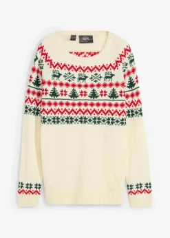 bonprix Jungen 9-16 Jahre·Sweat & Strick|Jungen 2-8 Jahre·Sweat & Strick|Kinder Norweger-Pullover cremeweiß norwegermuster