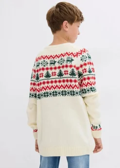 bonprix Jungen 9-16 Jahre·Sweat & Strick|Jungen 2-8 Jahre·Sweat & Strick|Kinder Norweger-Pullover cremeweiß norwegermuster
