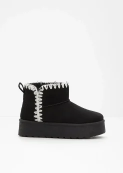 bonprix Mädchen·Stiefel & Stiefeletten|Kinder Plateau-Boots schwarz