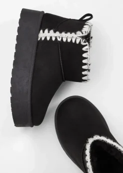 bonprix Mädchen·Stiefel & Stiefeletten|Kinder Plateau-Boots schwarz