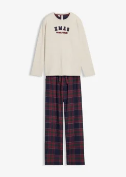 Kinder Pyjama mit Flanellhose aus weicher Baumwolle|bonprix Clearance
