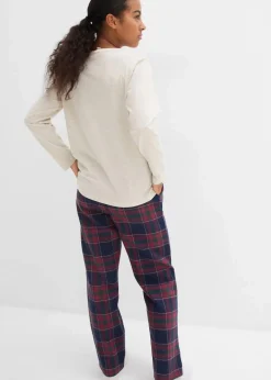 Kinder Pyjama mit Flanellhose aus weicher Baumwolle|bonprix Clearance