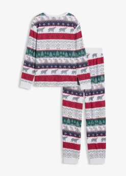 bonprix Jungen·Nachtwäsche|Mädchen·Nachtwäsche|Kinder Pyjama mit weicher Bio-Baumwolle naturmeliert norwegermuster