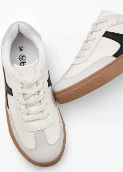 bonprix Mädchen·Sneaker|Jungen·Sneaker|Kinder Sneaker wollweiß/schwarz