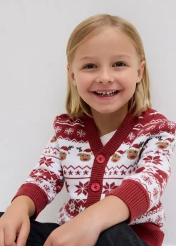Kinder Strickjacke mit Weihnachtsmotiv|bonprix Hot
