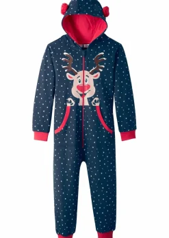 bonprix Jungen·Nachtwäsche|Mädchen·Nachtwäsche|Kinder Sweatoverall dunkelblau